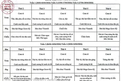 Thực đơn tháng 4/2026